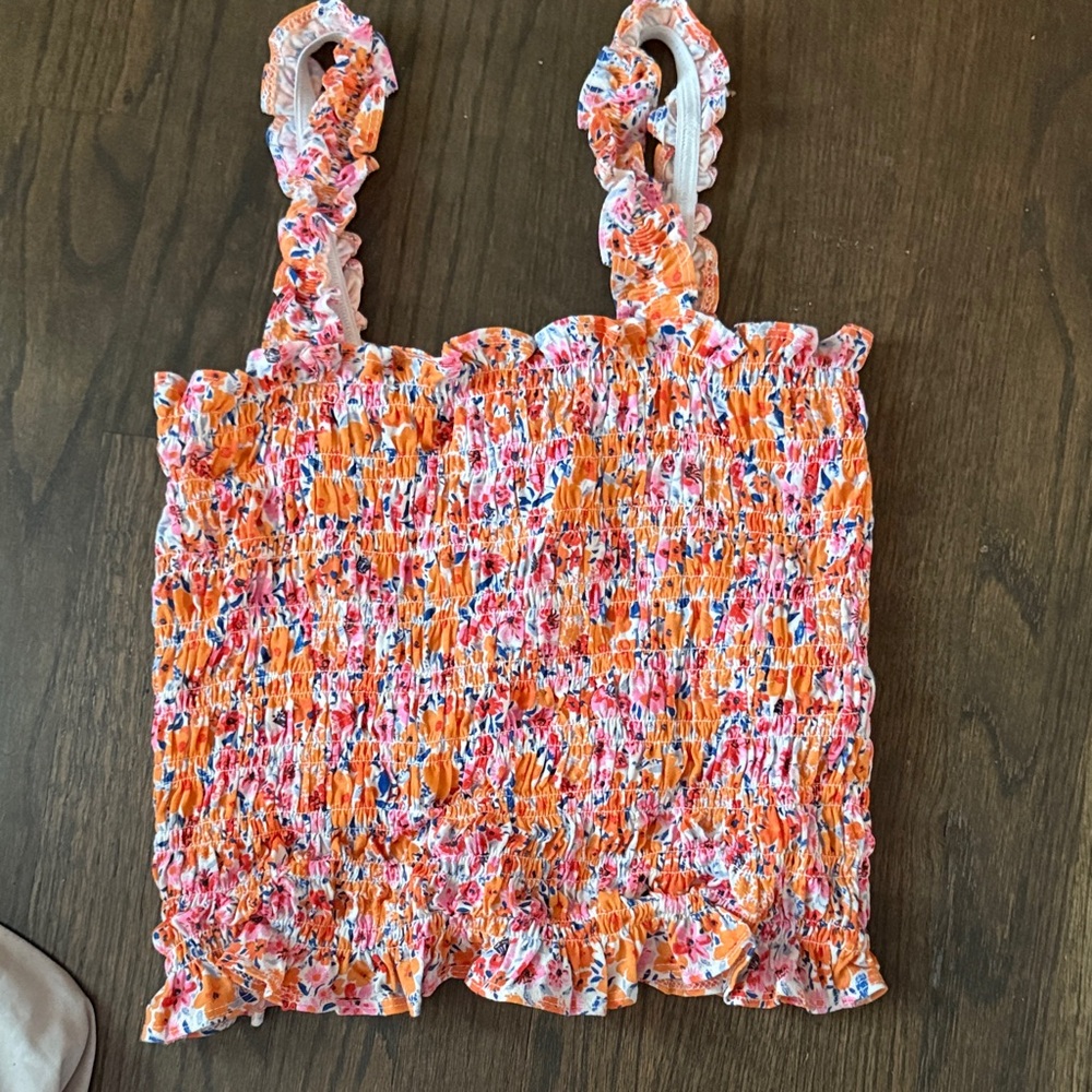 Woman's fitted floral smock top LIKE NEW - Picture 2 of 3